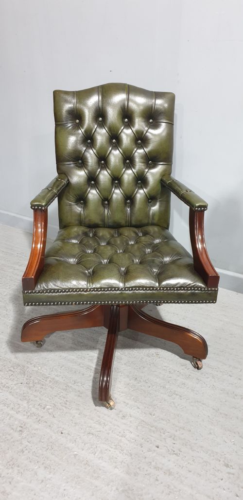 Green Leather Office Chair