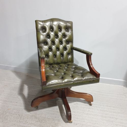 Excellent Green Leather Office Chair