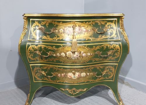 fig 1. Superb French Painted Commode Chest of Drawers