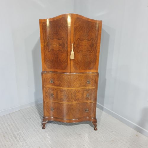 Burr Walnut Linen Press
