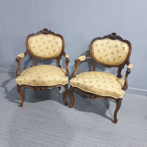 FAB PAIR FRENCH MAHOGANY CHAIRS