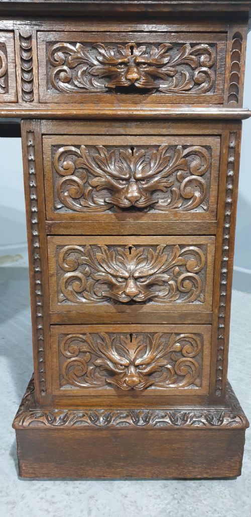 fig 1. Superb Green Man Oak Desk