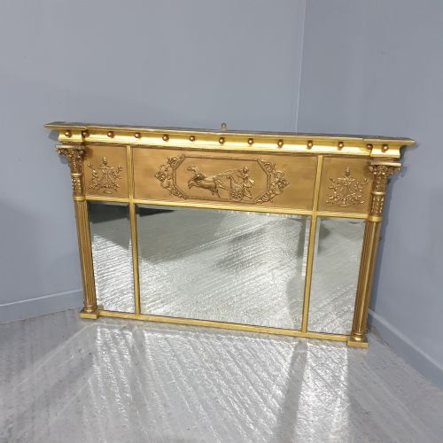 Regency Tryptic Gilt Overmantle Mirror