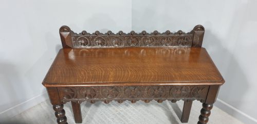 VERY NICE OAK CONSOLE HALL TABLE - ADDITIONAL PHOTO 1