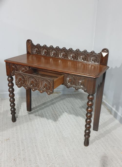 VERY NICE OAK CONSOLE HALL TABLE - ADDITIONAL PHOTO 5