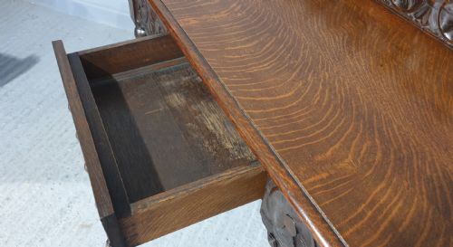 VERY NICE OAK CONSOLE HALL TABLE - ADDITIONAL PHOTO 6