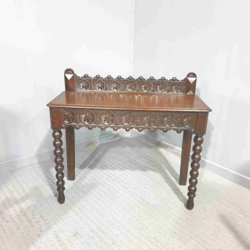 VERY NICE OAK CONSOLE HALL TABLE