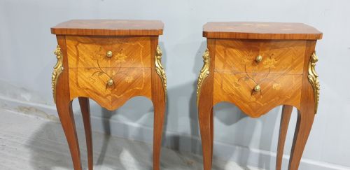 fig 1. Pair French Bedside Lamp Tables