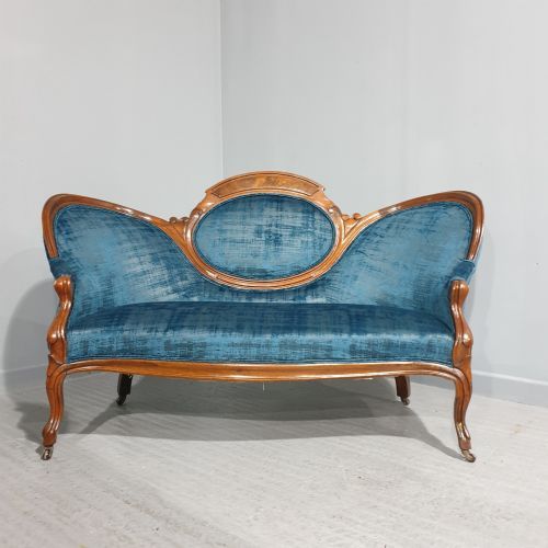 Recently Upholstered Victorian Walnut Sofa