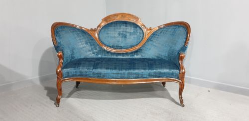 fig 1. Recently Upholstered Victorian Walnut Sofa