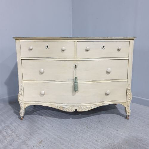 fig 1. Super Serpentine Painted Commode Chest of Drawers