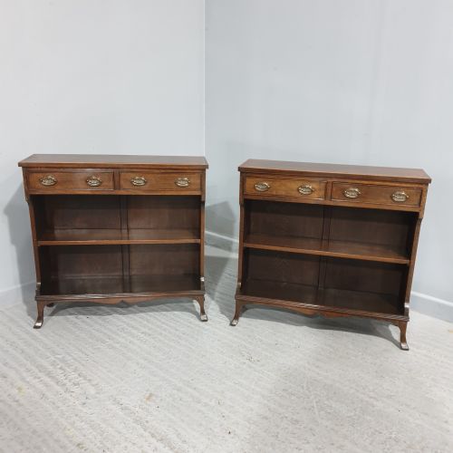 Super Pair Mahogany Waterfall Open Bookcases