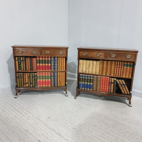fig 1. Super Pair Mahogany Waterfall Open Bookcases