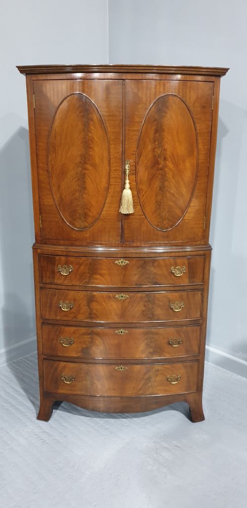 fig 1. Super Bowed Mahogany Linen Press
