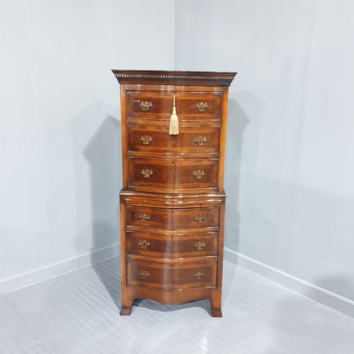 Serpentine Chest on Chest of Drawers