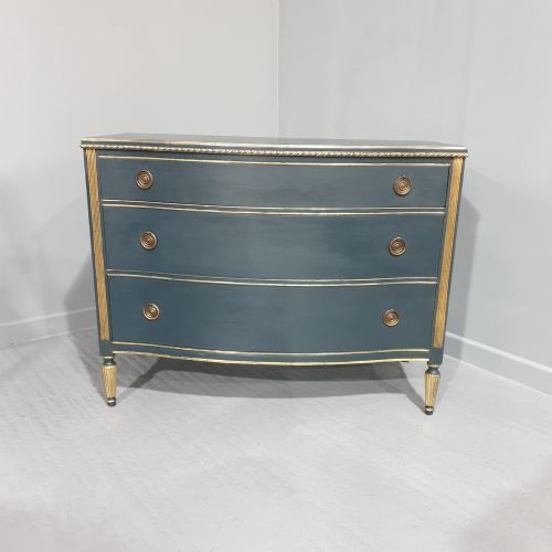 Super French Painted and Parcel Gilt Commode Chest of Drawers