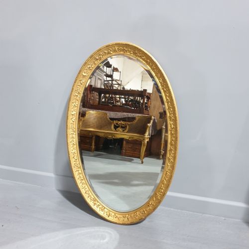 Large Victorian Gilt Oval Mirror