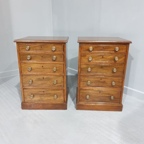 Superb Pair Victorian Bedside Lamp Chests of Drawers
