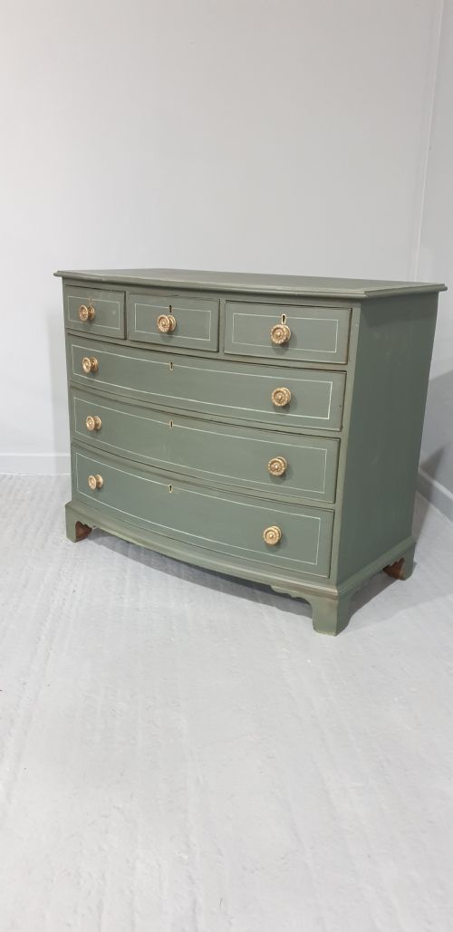 Regency Painted Bowed Chest of Drawers