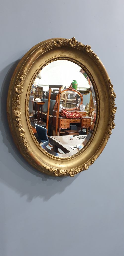 SUPER VICTORIAN OVAL GILT MIRROR - ADDITIONAL PHOTO 6