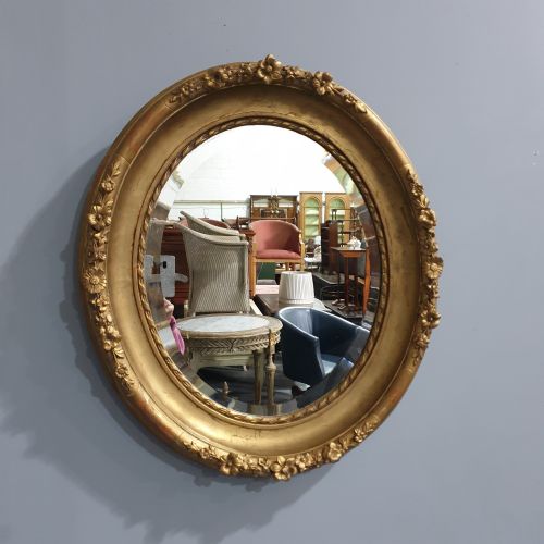 SUPER VICTORIAN OVAL GILT MIRROR