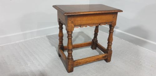 VERY GOOD OAK JOINT STOOL - ADDITIONAL PHOTO 1