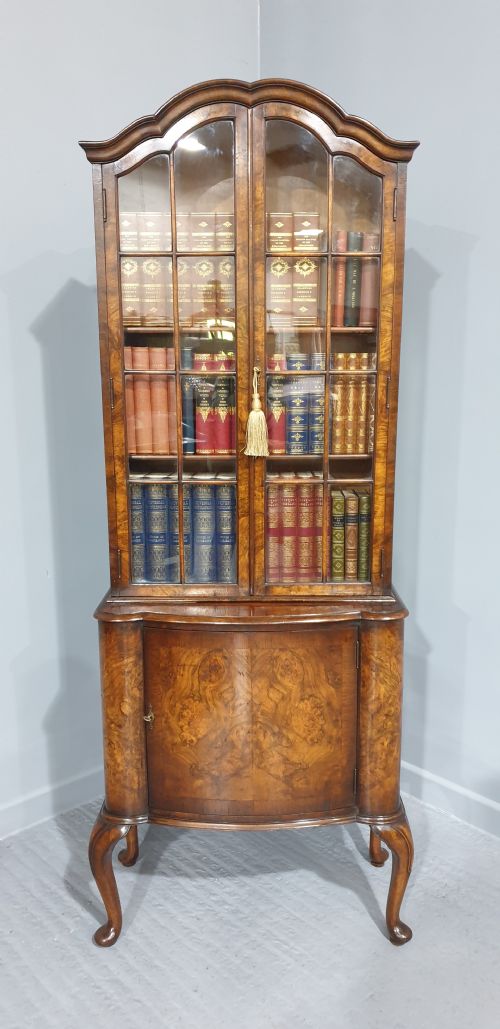 fig 1. Super Burr Walnut Bookcase of Small Proportions