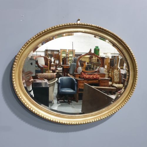 English Gilt Oval Wall Mirror
