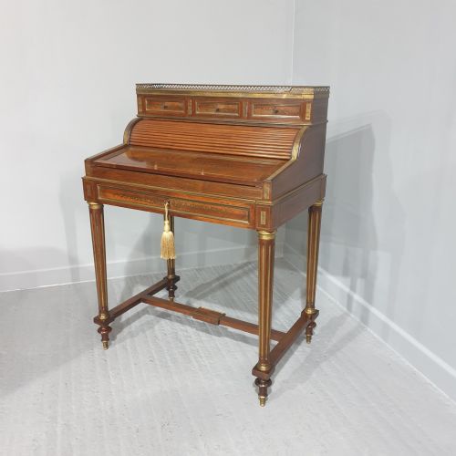 fig 1. Outstanding Brass Inlaid Ladies Bureau Desk