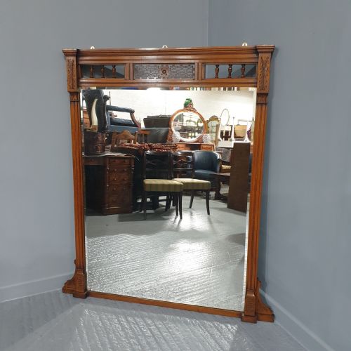 Super Edwardian Overmantle Mirror