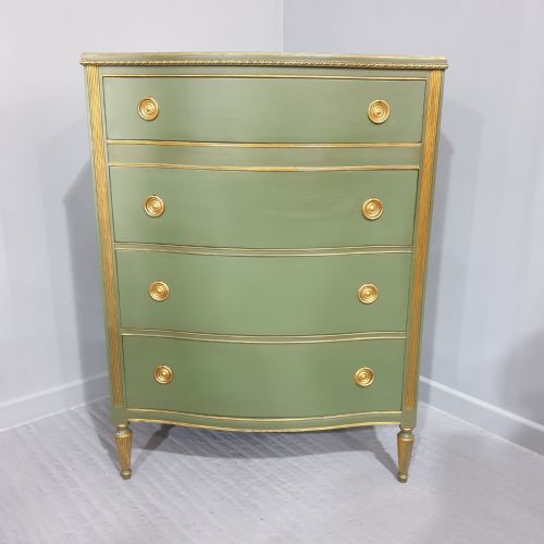Painted Serpentine Chest of Drawers