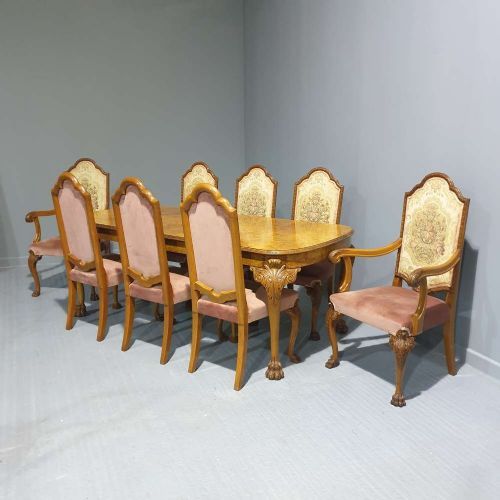 fig 1. Outstanding Burr Walnut Dining Room Suite