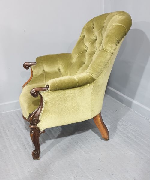 SUPERIOR VICTORIAN EASY LIBRARY CHAIR - ADDITIONAL PHOTO 4