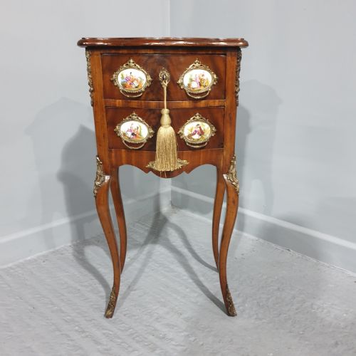 Sweet Porcelain Mounted Small Chest of Drawers