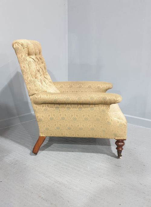 SUPER DEEP SEATED VICTORIAN LIBRARY CHAIR - ADDITIONAL PHOTO 4