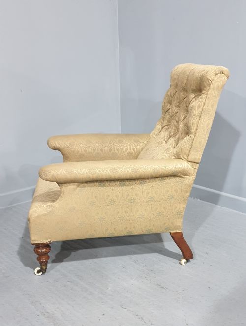 SUPER DEEP SEATED VICTORIAN LIBRARY CHAIR - ADDITIONAL PHOTO 7
