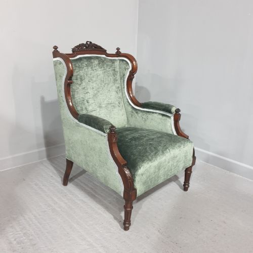 fig 1. Superb Ladies Mahogany Wing Armchair