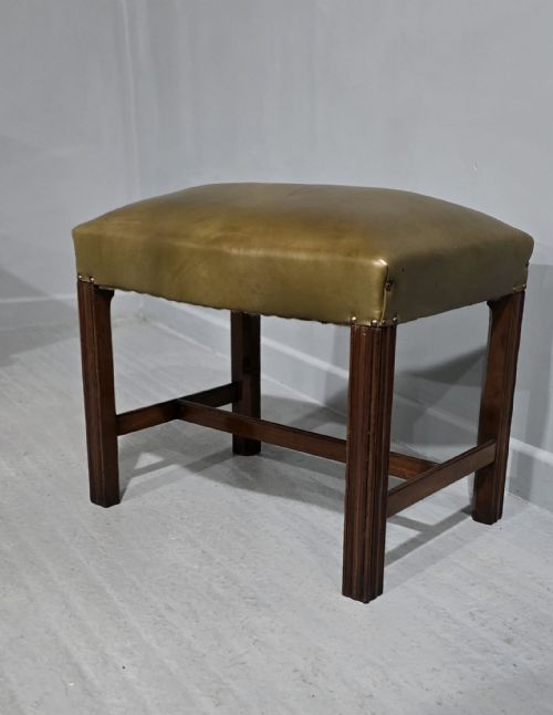 GEORGIAN MAHOGANY SERPENTINE STOOL - ADDITIONAL PHOTO 4