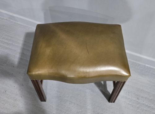 GEORGIAN MAHOGANY SERPENTINE STOOL - ADDITIONAL PHOTO 5