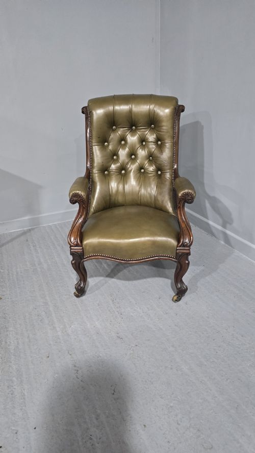 OUTSTANDING LEATHER LIBRARY CHAIR - ADDITIONAL PHOTO 2