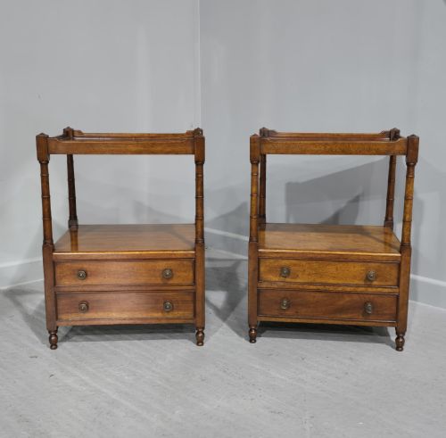 Superb Pair Georgian Mahogany Bedside Lamp Tables