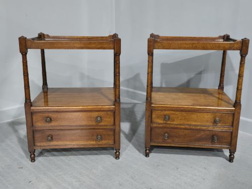 fig 1. Superb Pair Georgian Mahogany Bedside Lamp Tables