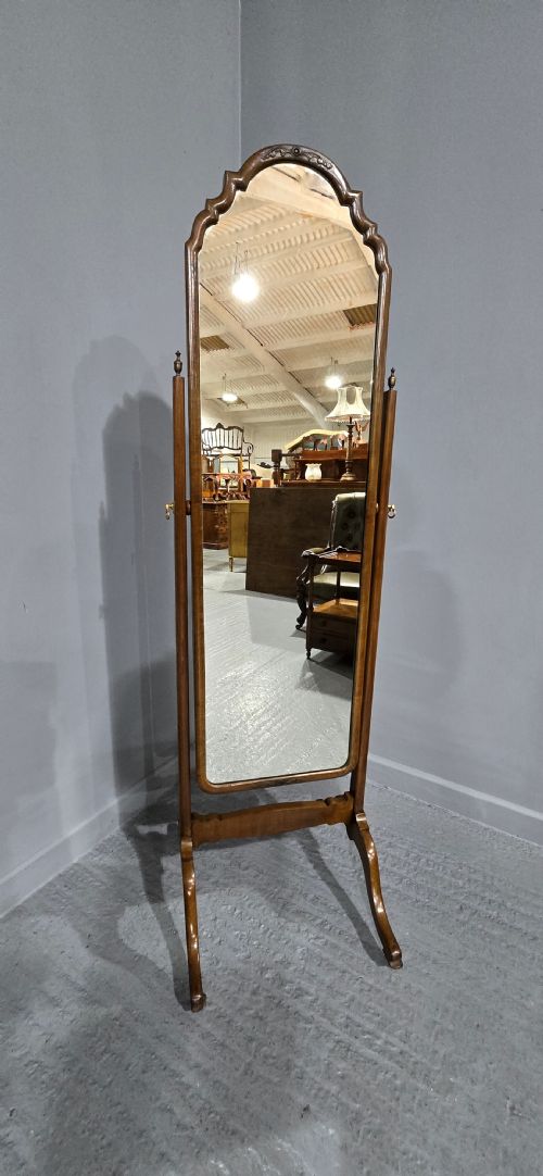 Lovely Walnut Cheval Mirror