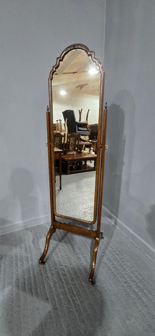 fig 1. Lovely Walnut Cheval Mirror