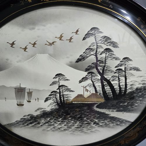 fig 1. Excellent Pair Japanese Chinoserie Framed Paintings