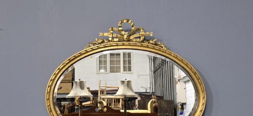 SUPER ENGLISH ADAMS OVAL GILT MIRROR - ADDITIONAL PHOTO 2