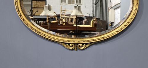 SUPER ENGLISH ADAMS OVAL GILT MIRROR - ADDITIONAL PHOTO 3