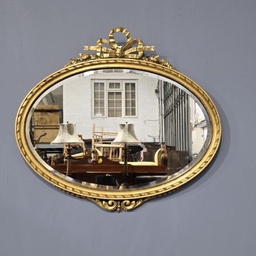 SUPER ENGLISH ADAMS OVAL GILT MIRROR - ADDITIONAL PHOTO 4