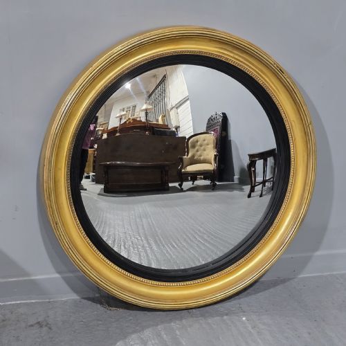Huge Round English Gilt Mirror