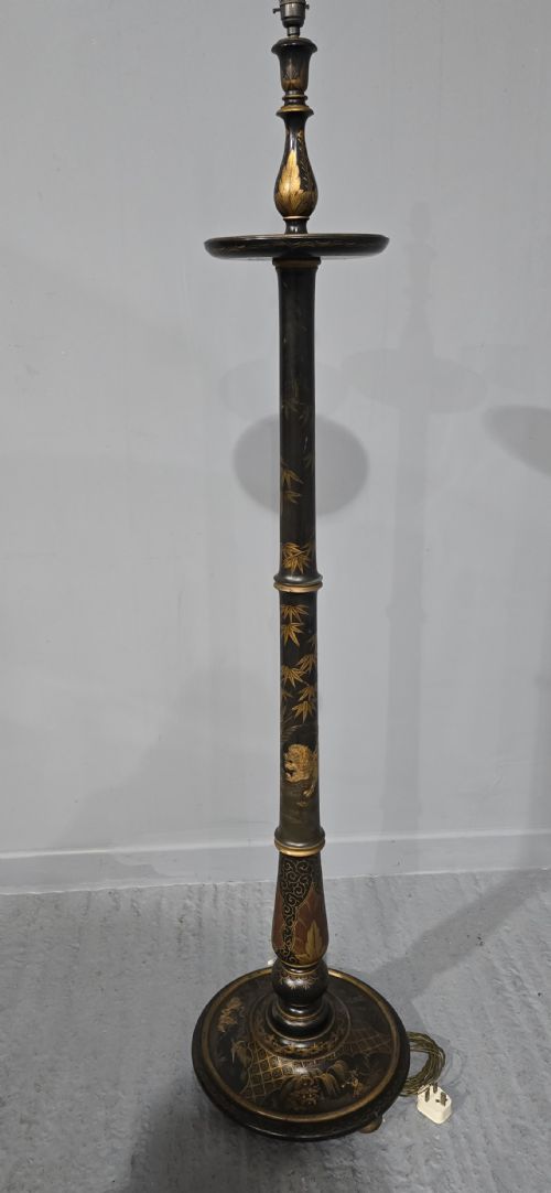 VERY GOOD CHINOISERIE STANDARD LAMP WITH SHADE - ADDITIONAL PHOTO 2
